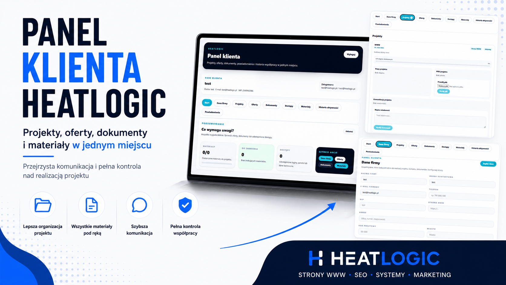 Panel Klienta HeatLogic — pełna kontrola nad projektem strony internetowej
