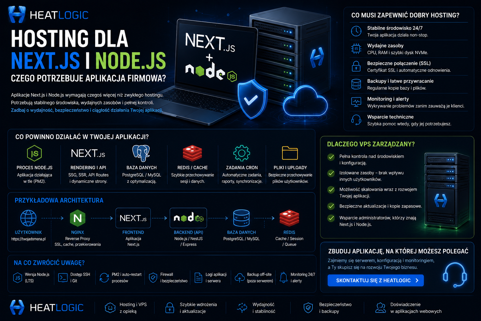 Hosting dla Next.js i Node.js – czego potrzebuje aplikacja firmowa?